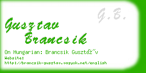 gusztav brancsik business card